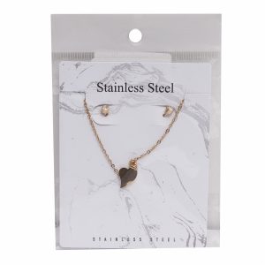 Juego De Bisutería Con Dije De  Corazón STAINLESS STEEL Set