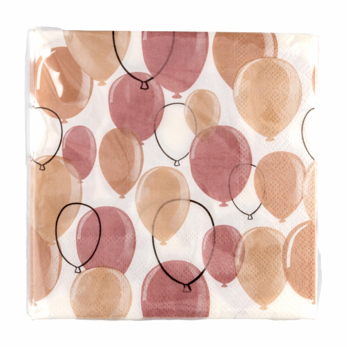 Servilleta Globo Rose 25 X 25 Cm DFHO X 20 Uds