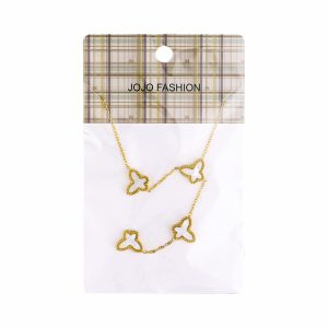 Collar Para Dama Dijes Mariposa Nácar JOJO FASHION Dorado