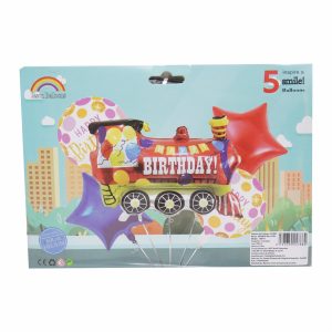 Globo Fiesta Tren JASON BALLOONS X 5 Uds