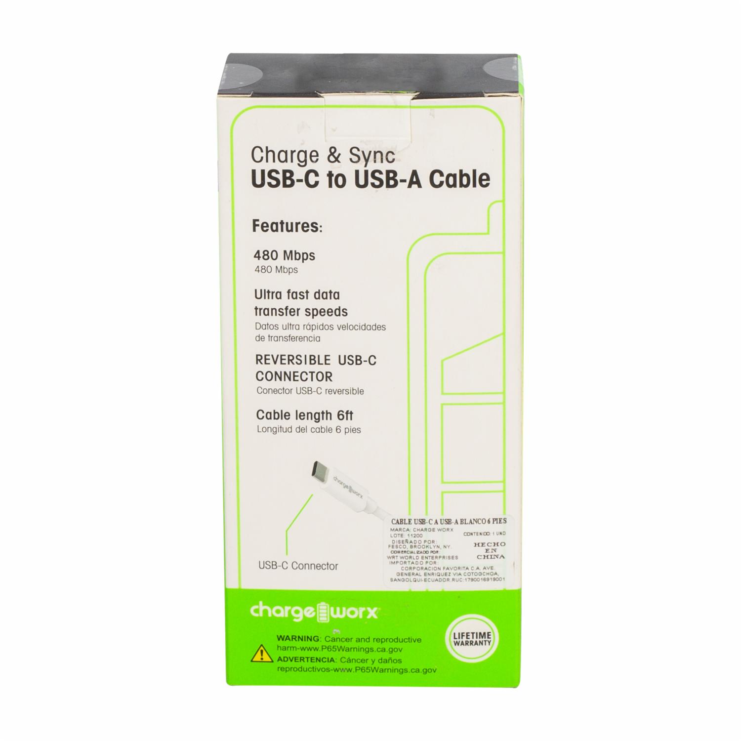 Cable Usb-c A Usb-a Whiblanco CHARGE WORX Unidad - Image 2
