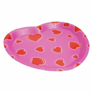 Plato Desechable Impreso Forma De Corazón LPS Paquete