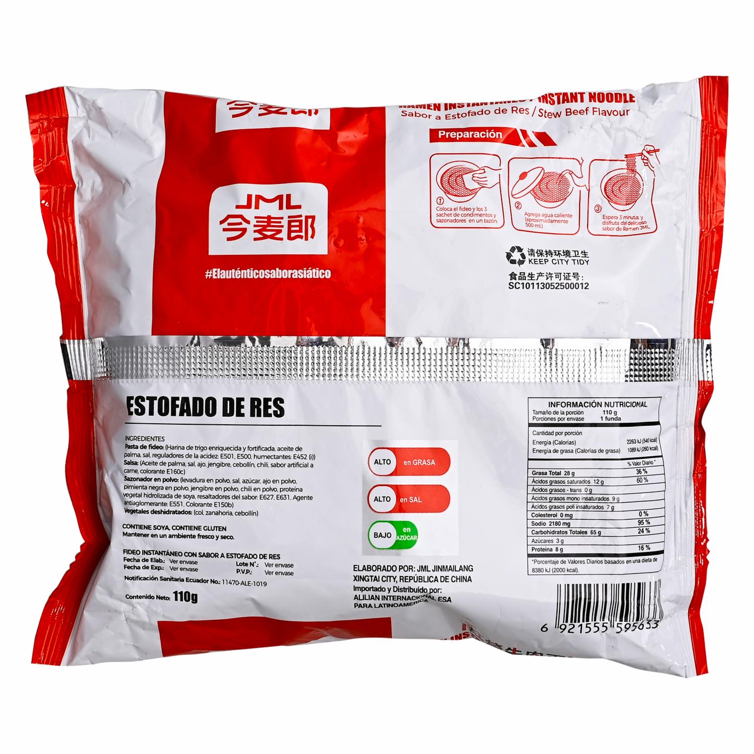 Ramen Estofado De Res JINMAILANG 110 G - Image 3