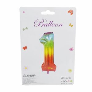 Globo Metálico Multicolor Nro. 1 IMPORTADORA CUMPLEAÑOS 16"