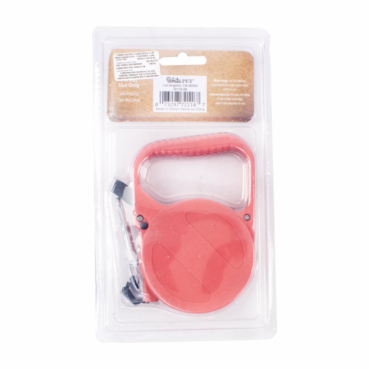 Correa Para Perro Retractable Color Roja BONITA PET Unidad - Image 2