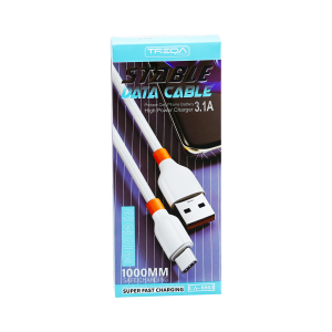 Cable USB-C A USB-A Blanco Con Celeste TREQA 1 Metro