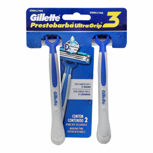 Afeitadora Desechable Prestobarba 3 Ultragrip GILLETTE X 2 Uds
