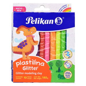 Plastilina Moldeable 10 Colores Escarchada PELIKAN X 10 Uds