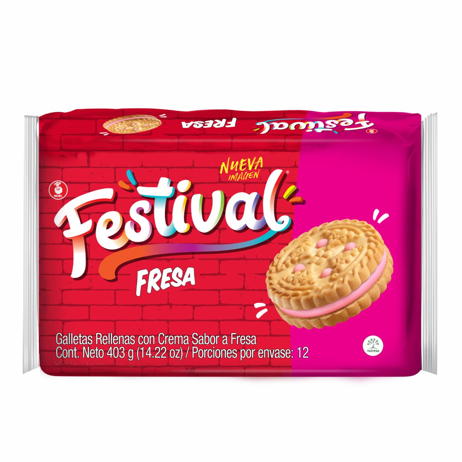 Galleta Dulce Sabor A Fresa FESTIVAL x 12 Uds
