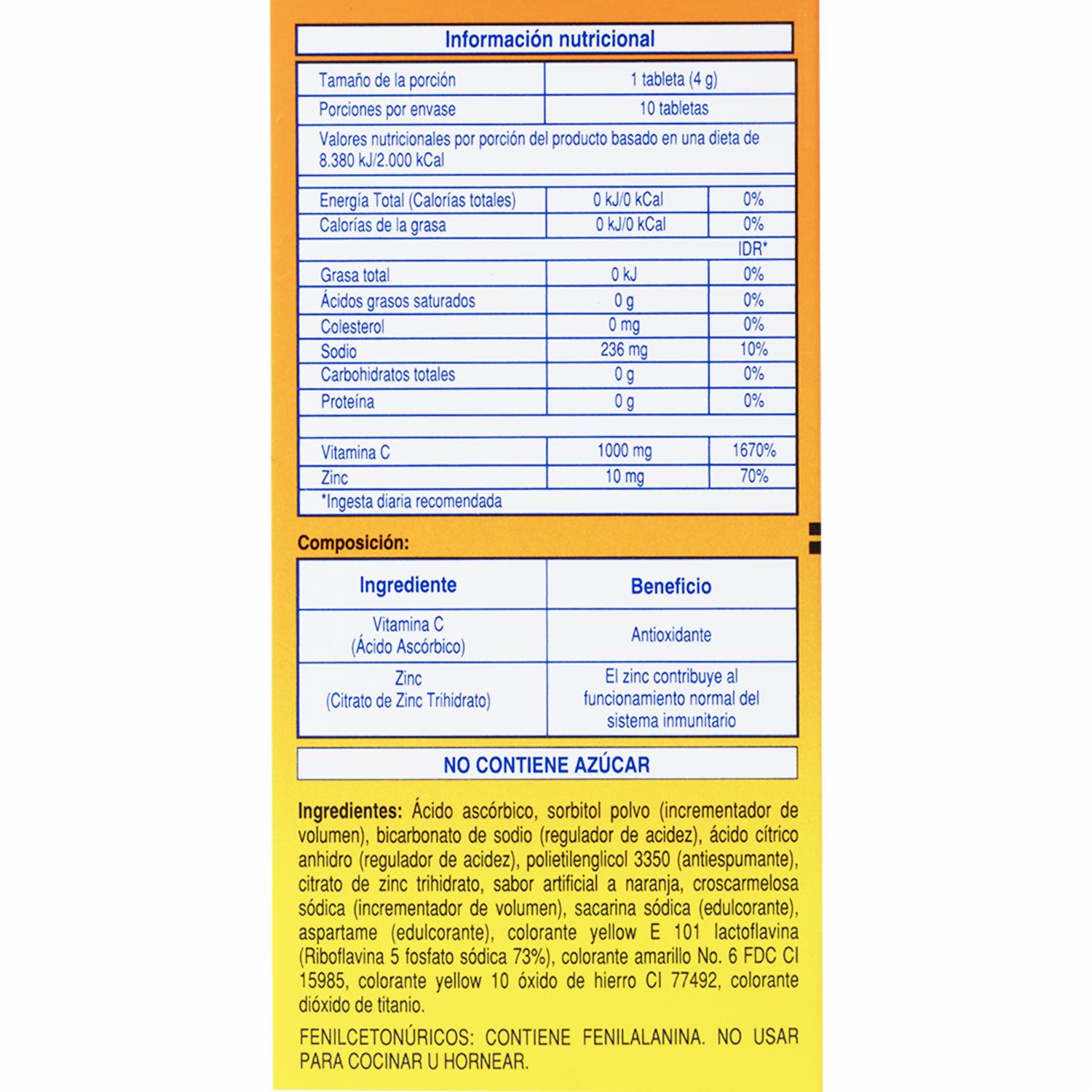 Vitamina C Zinc Naranja 1 G Sd MK 40G - Image 2