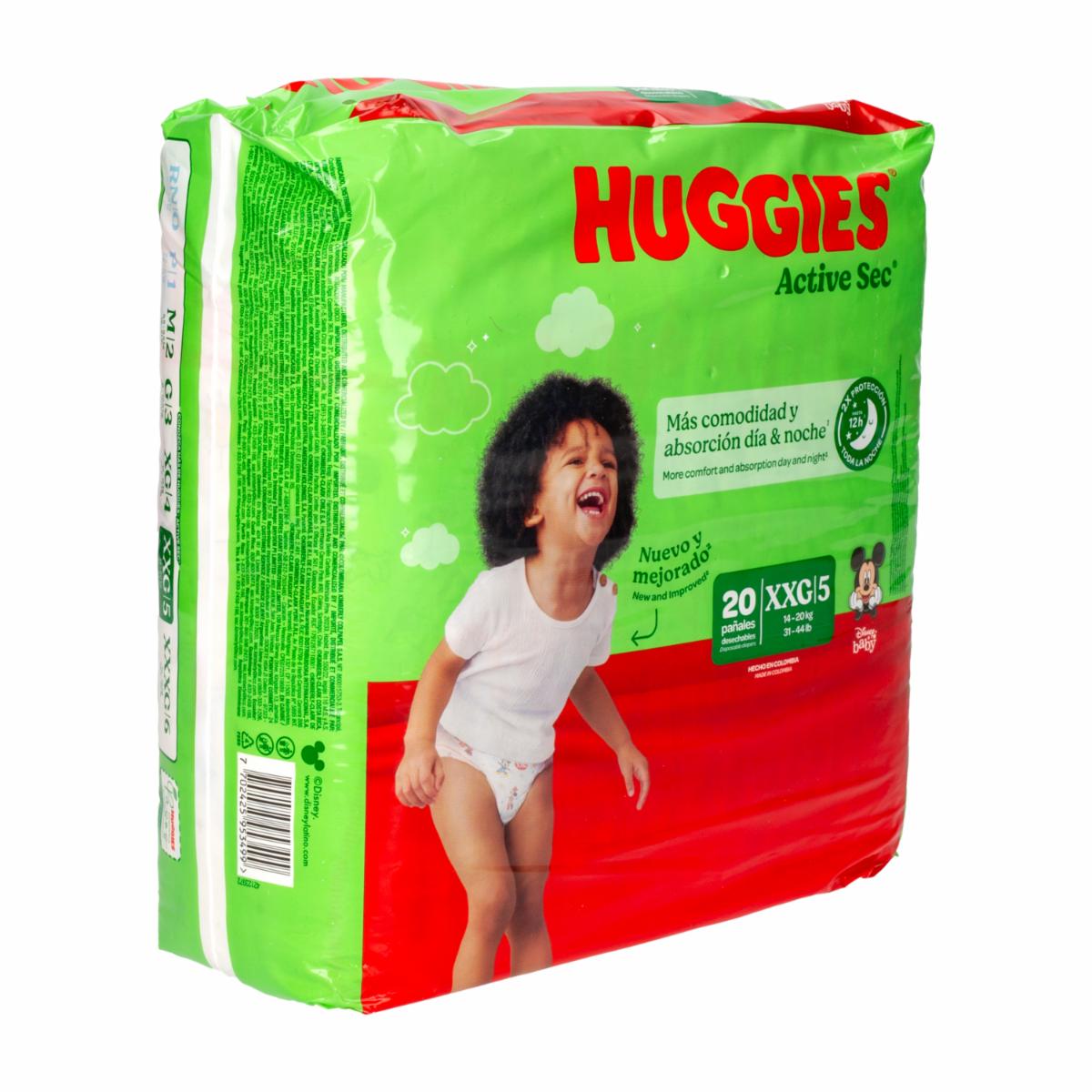 Pañales Desechables Active Sec XXG HUGGIES X 20 Uds - Image 3