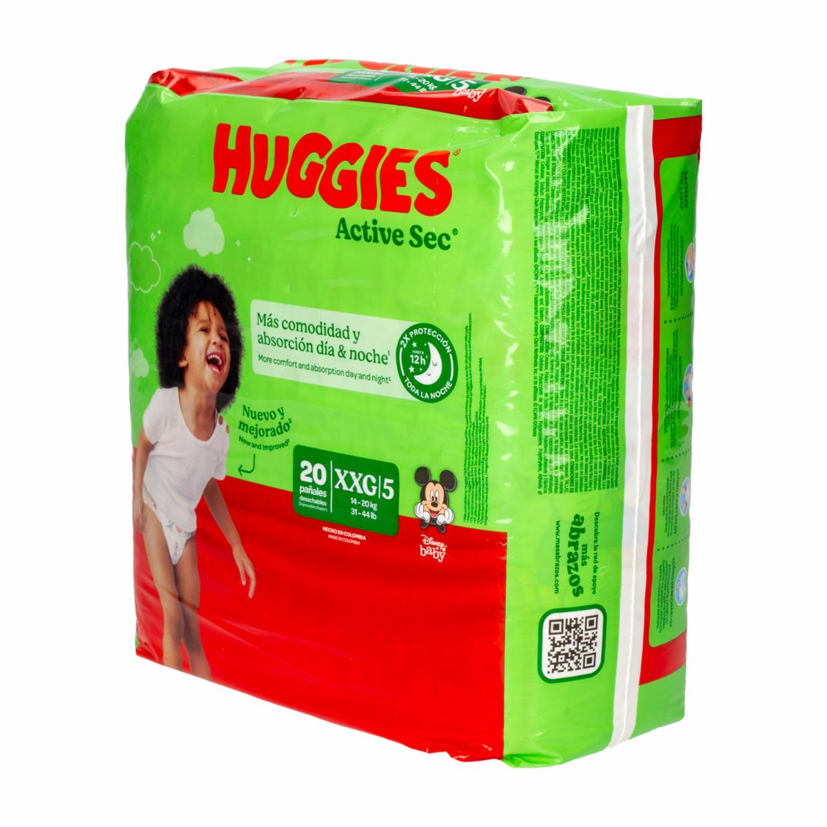 Pañales Desechables Active Sec XXG HUGGIES X 20 Uds - Image 4