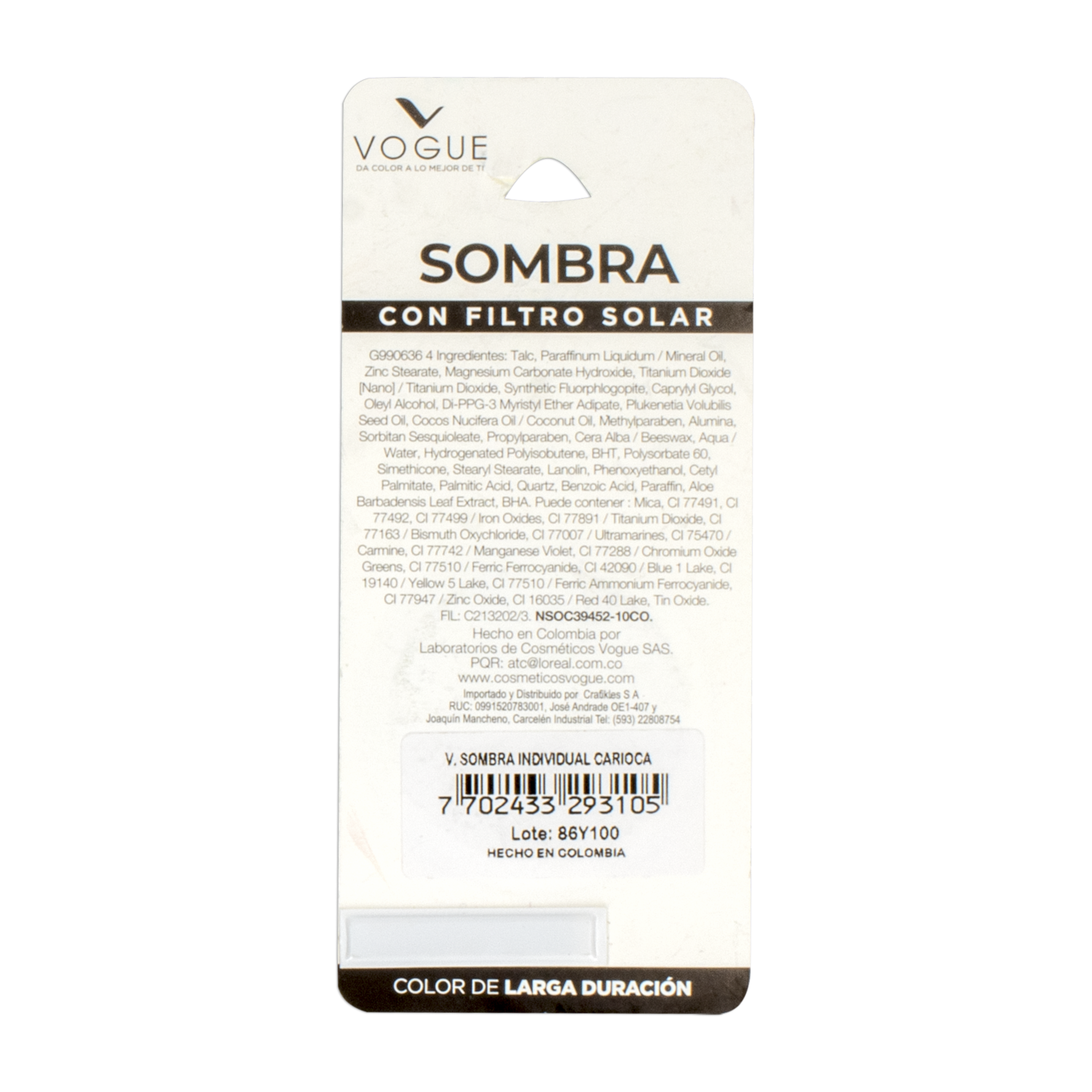 Sombra De Ojos Color Café VOGUE Unidad - Image 2