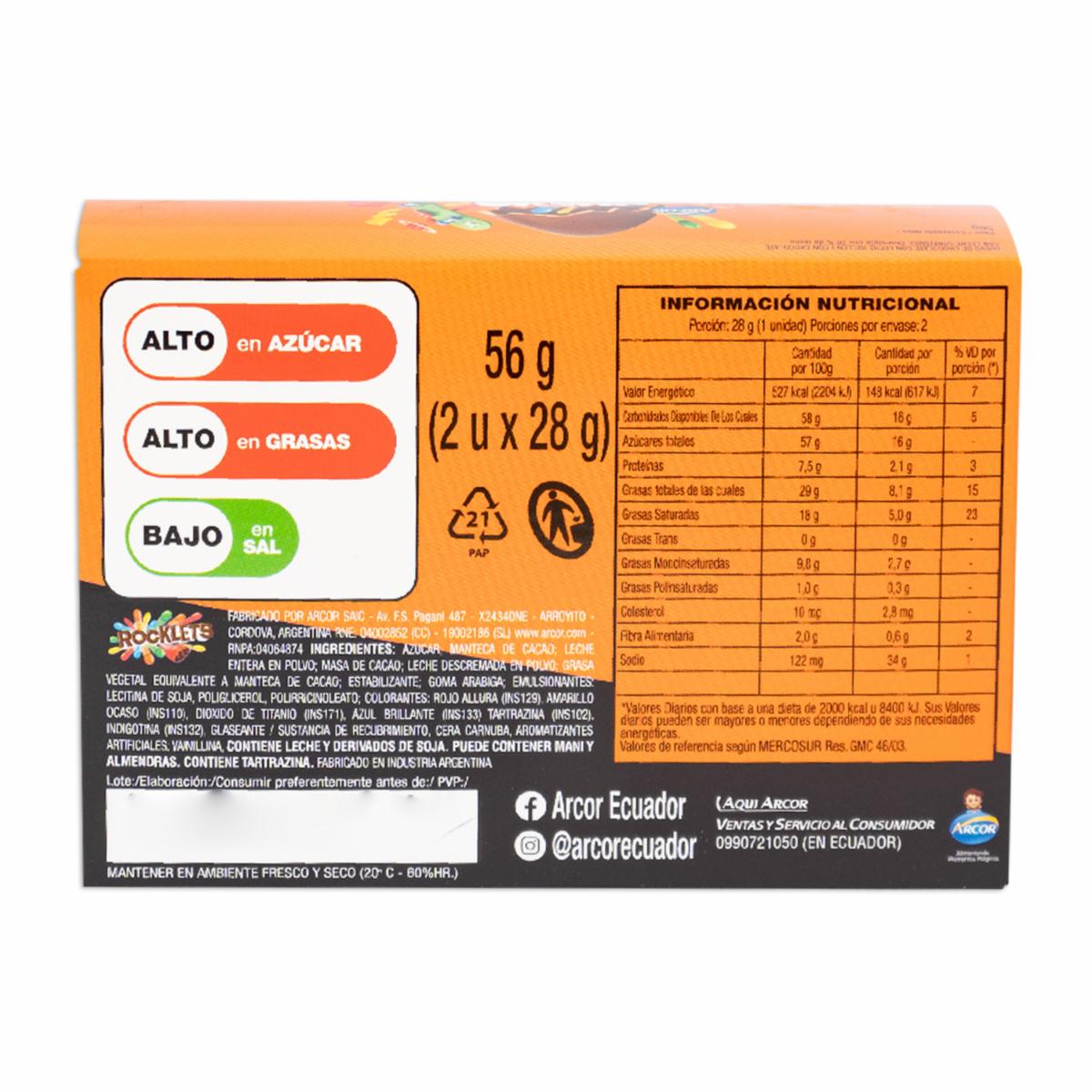 Huevo De Pascua De Chocolate ROCKLETS 56 G - Image 2