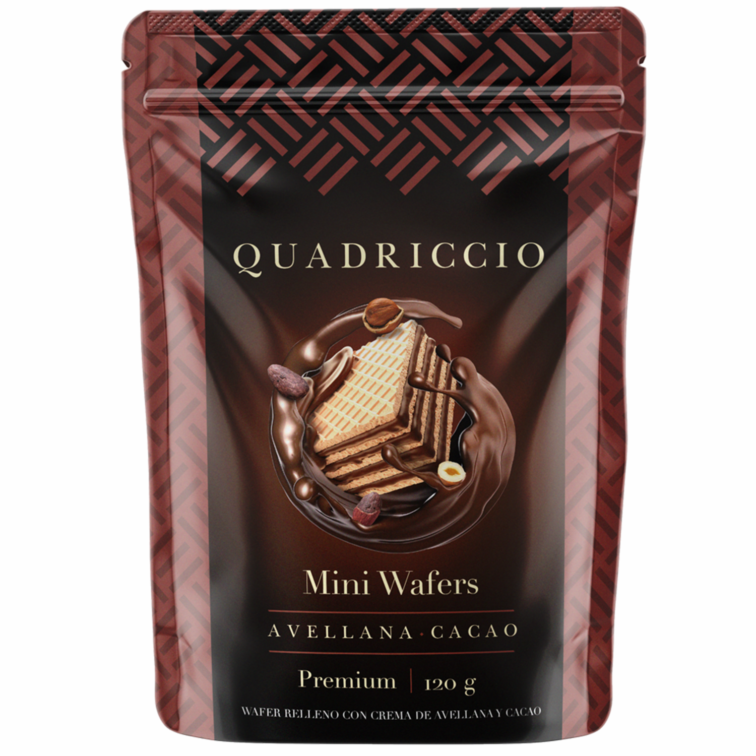 Galleta Wafer Avellana Y Cacao QUADRICCIO 120 G - Image 2
