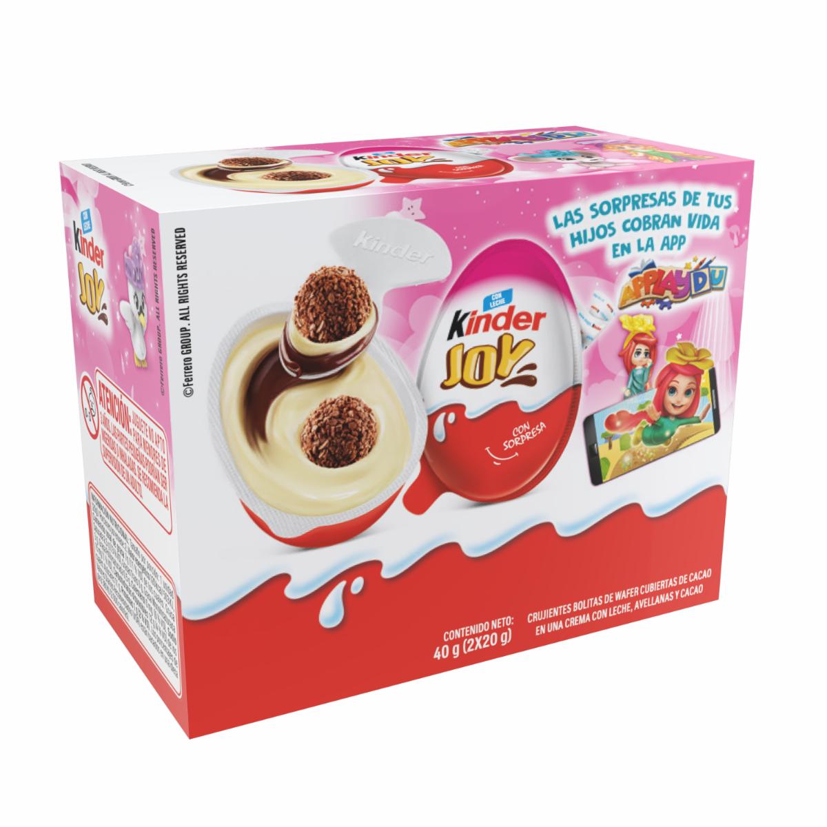 Huevo Sorpresa Rosado De Leche Y Avellanas Con Bolitas Waffer KINDER JOY 2 X 20 G - Image 4