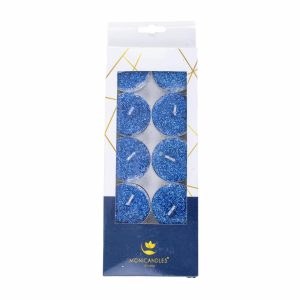 Vela Tealight Escarchada Color Azul MONICANDLES Unidad
