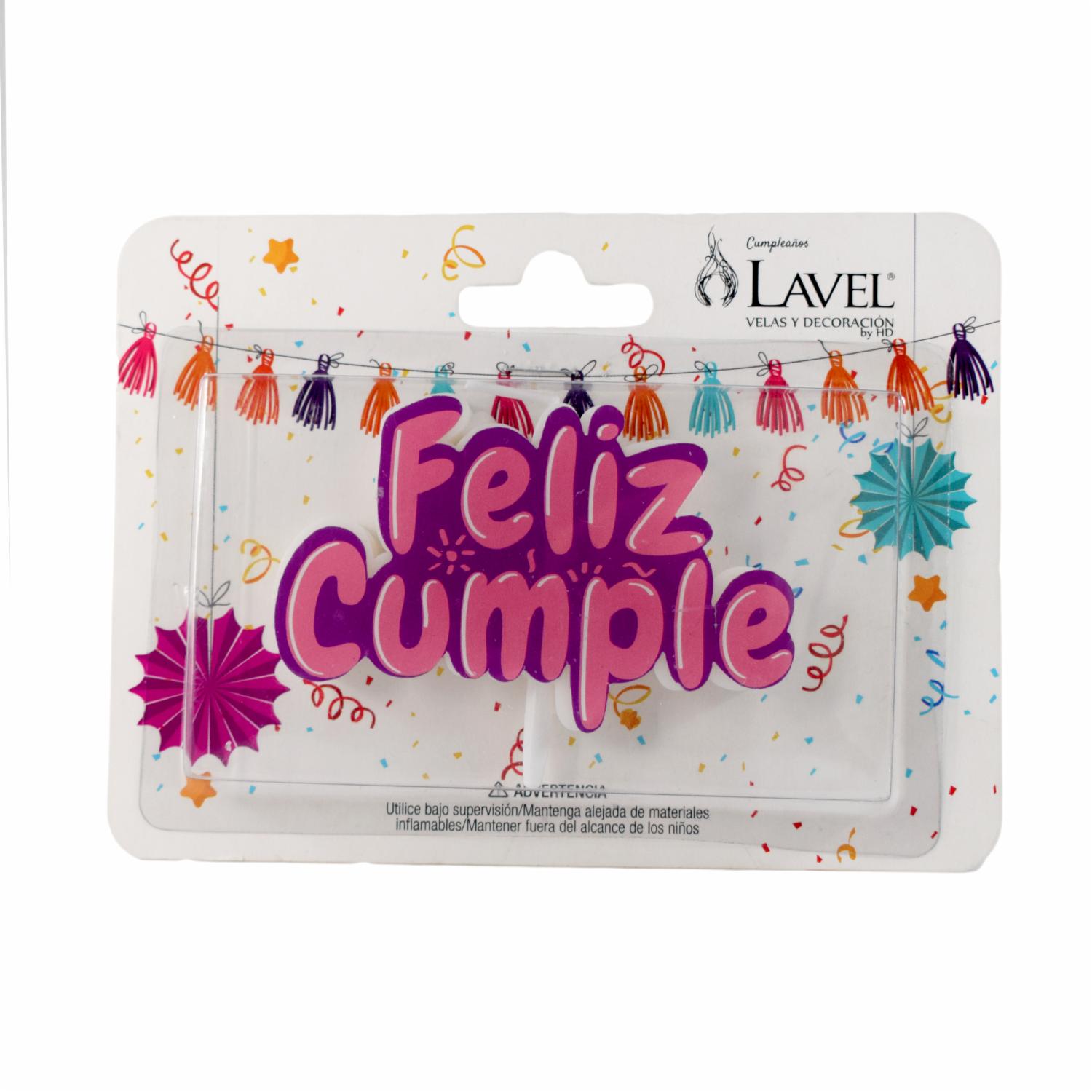 Vela Cumpleaños Feliz Cumple Morado LAVEL 11,2 X 15,3 - Image 2
