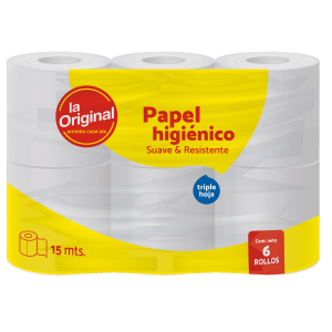 Papel Higiénico Suave Y Resistente LA ORIGINAL 6 Rollos