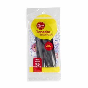 Tenedor Blanco Plástica LA ORIGINAL Por 25 Uds