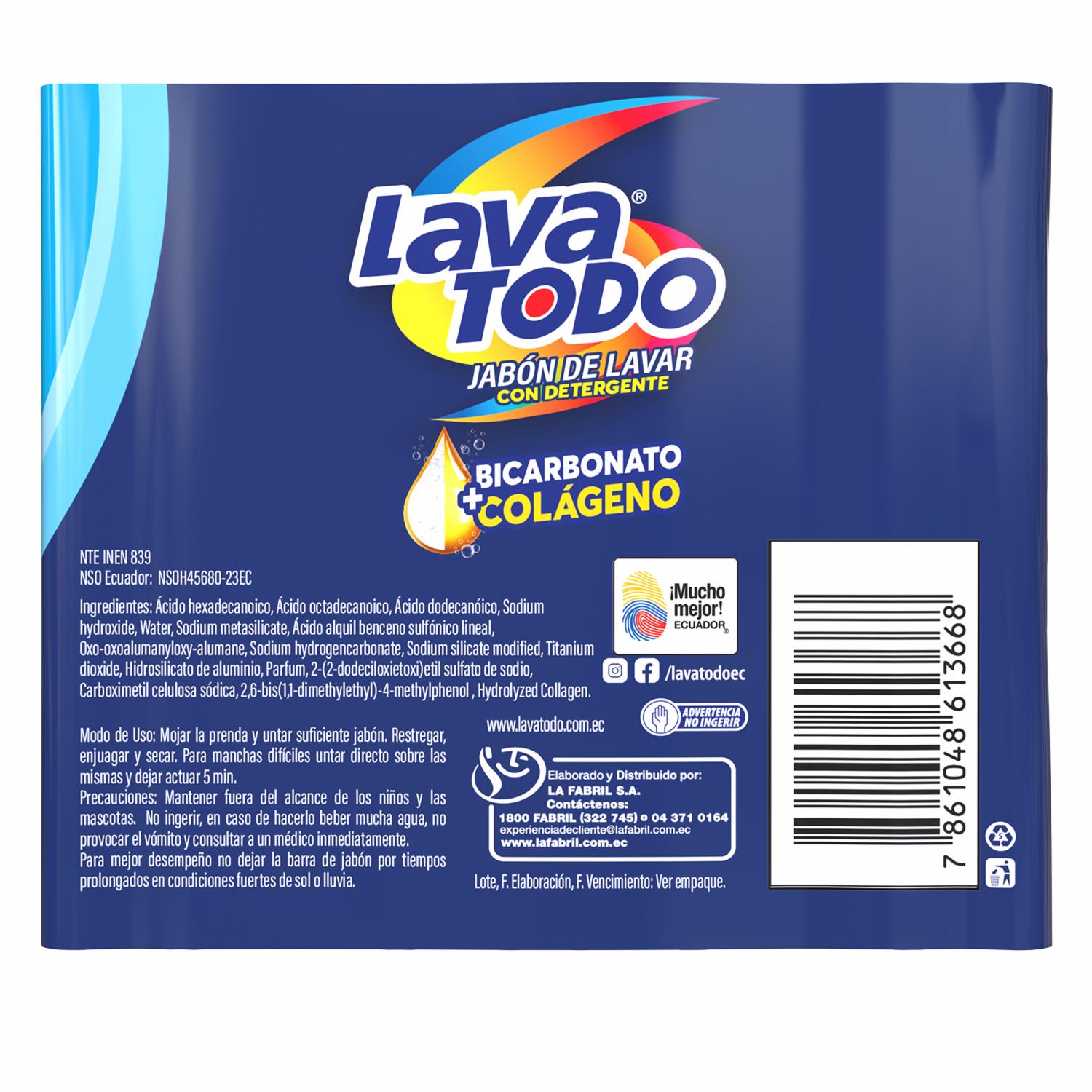 Jabón De Ropa Toque Suavizante Bipack LAVATODO 2 X 230 G - Image 2