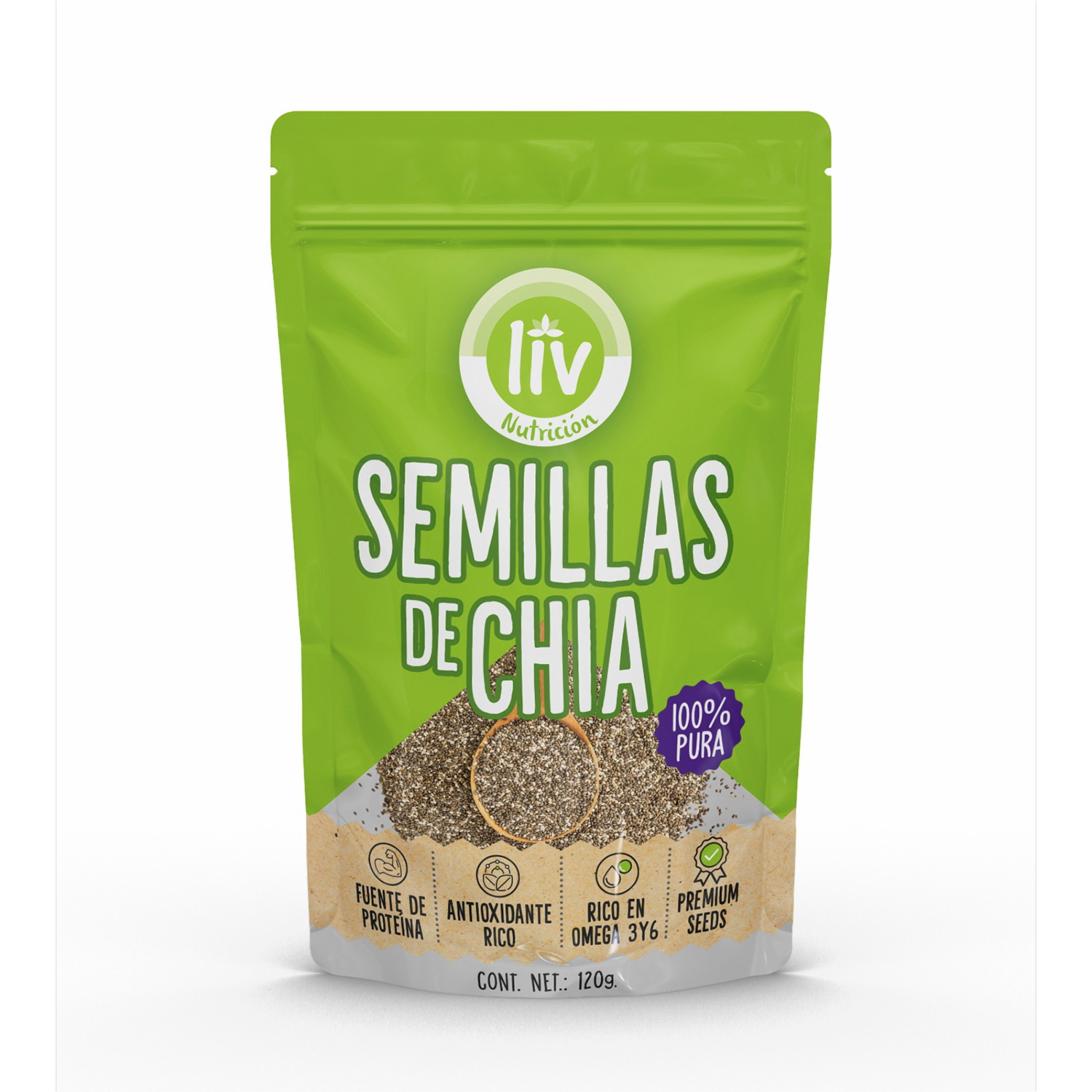 Semillas De Chía Blanca LIV 120 G - Image 3
