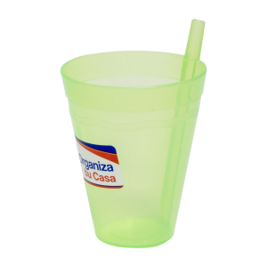 Vaso Plástico Con Sorbete Mediano 350 Ml PLAPASA 1038