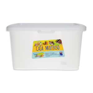Caja Multiuso Transparente Con Tapa Blanca PLAPASA 4 L