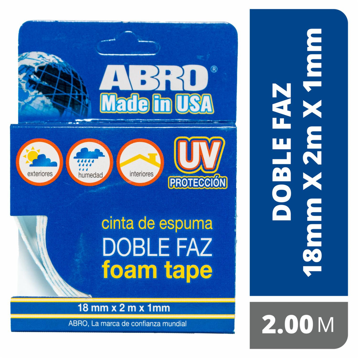 Cinta Doble Faz 18Mmx 2Metros ABRO Unidad
