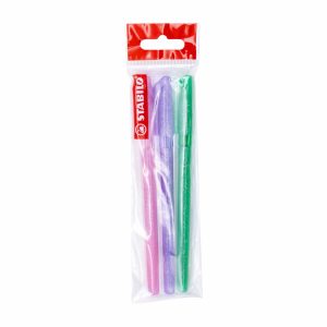 Bolígrafo Galaxy Verde Violeta Y Rosado STABILO Ecopack 3 Uds