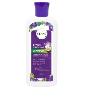 Shampoo De Cabello Rizos Poderosos CLANS 400 Ml