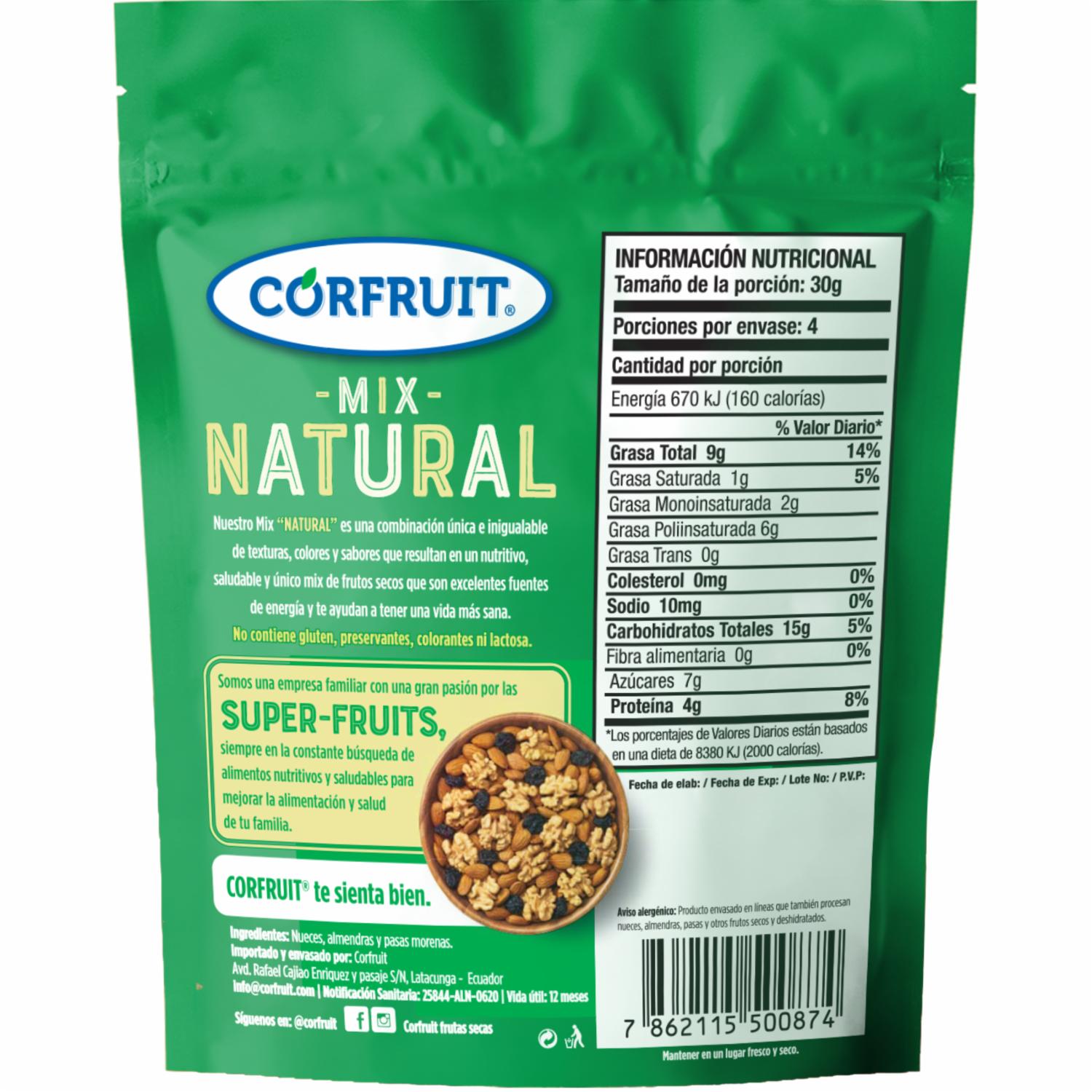 Frutos Secos Mix Natural CORFRUIT 120 G - Image 3