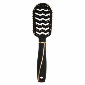 Cepillo De Cabello Redondo Negro/Dorado. HAIR WITH FLAIR Unidad