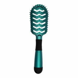 Cepillo De Cabello Redondo Negro/Verde HAIR WITH FLAIR Unidad