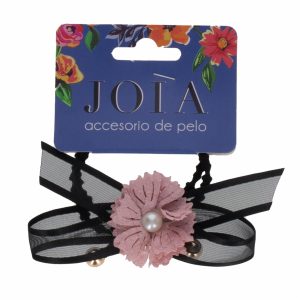 Vinchas De Cabello Tipo Elástico Negro Flor Rosado HAIR WITH FLAIR Unidad