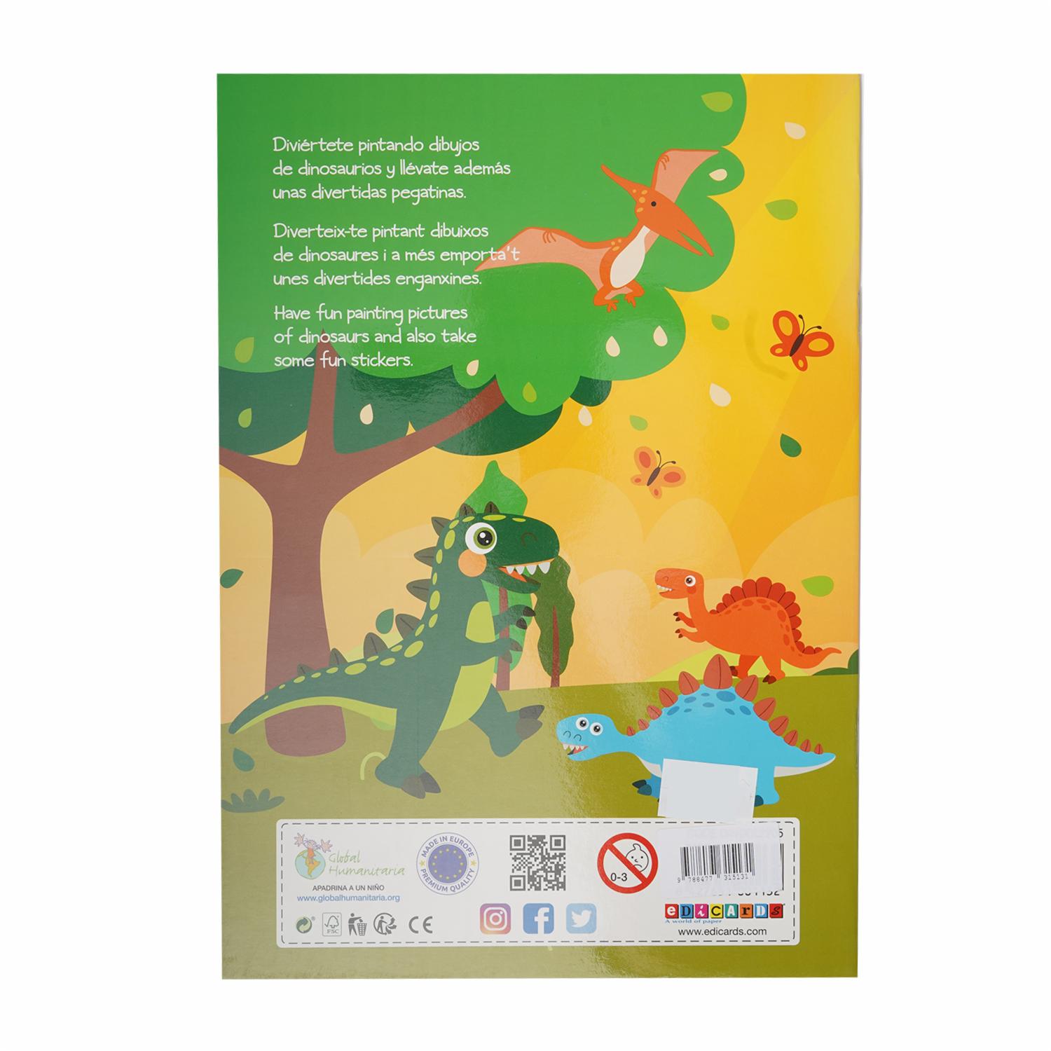 Libro Dinocolor Colouring Book Sticker's EDICARDS 150 Páginas - Image 2
