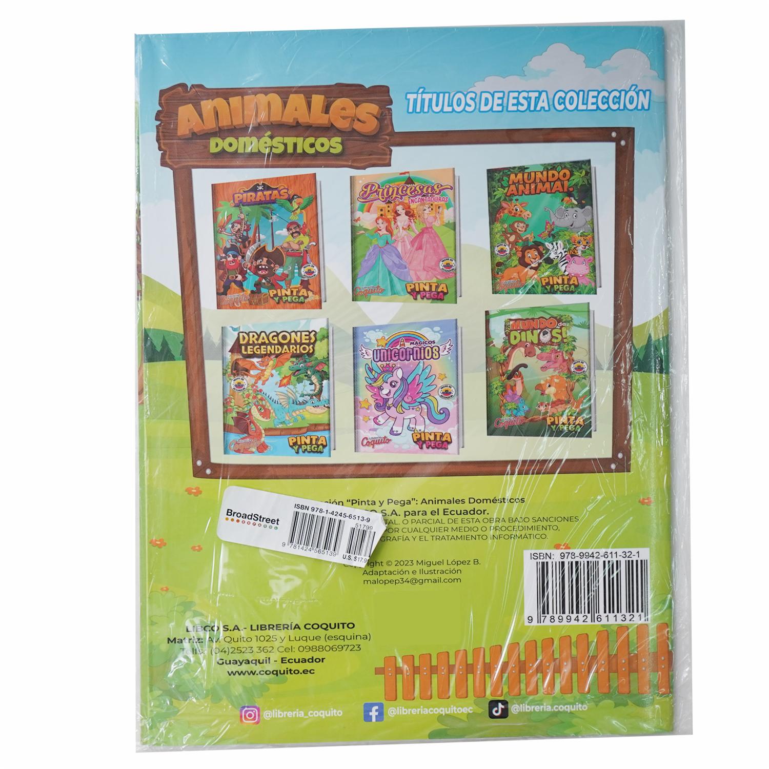 Libro Pinta Y Pega Animales Domésticos COQUITO 25 Páginas - Image 2