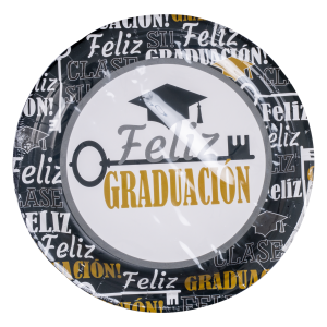 Set Platos Desechables Feliz Graduación 17 Cm IMPORTADORA CUMPLEAÑOS 1x10 Uds
