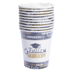 Vaso Desechable Feliz Graduación IMPORTADORA CUMPLEAÑOS 1x10 Uds
