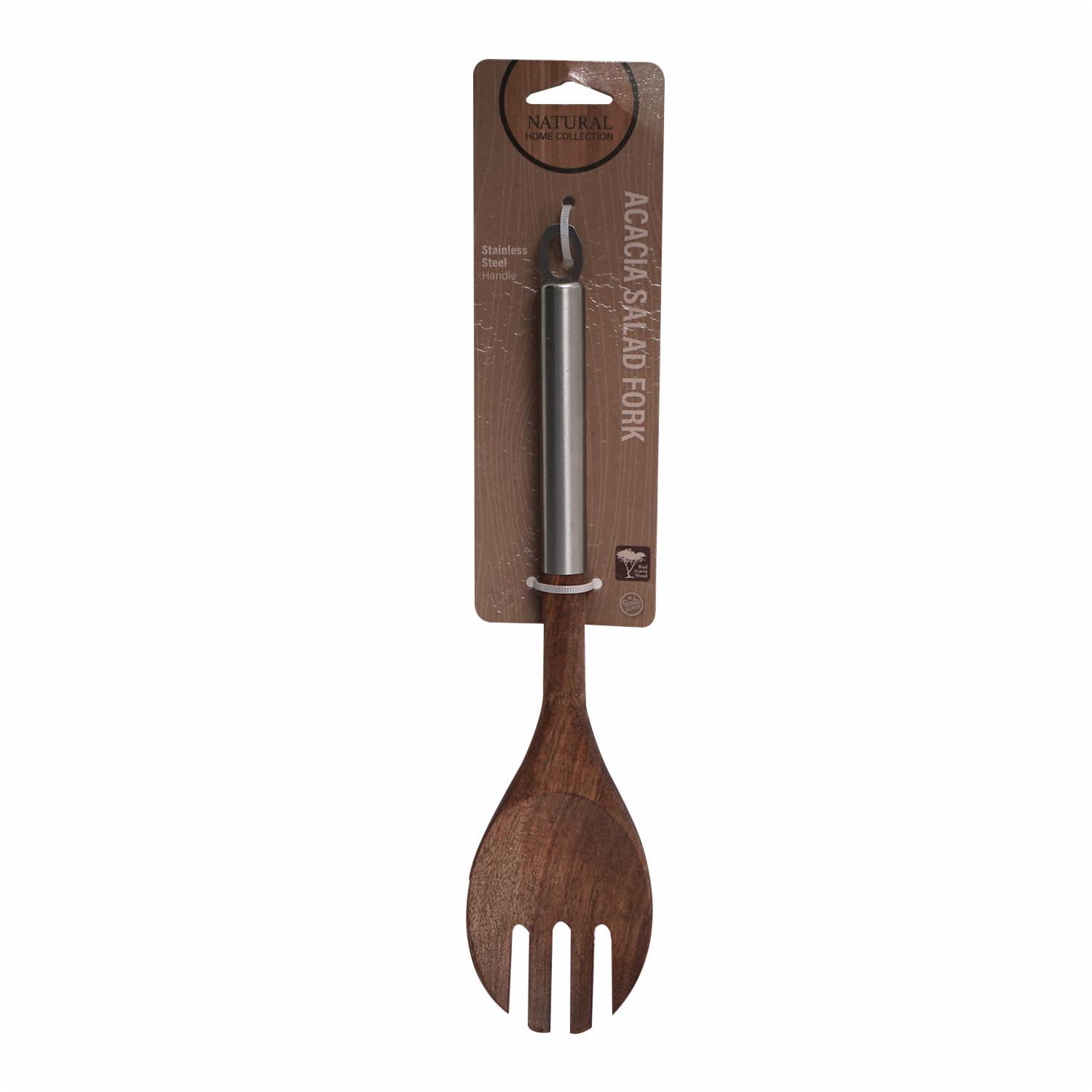 Tenedor De Cocina De Madera Con Mango De Acero Inoxidable BONITA HOME Unidad