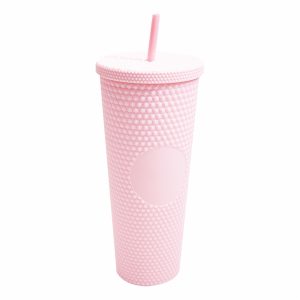 Vaso Diamante Con Tapa Y Sorbete FREE HOME Plástico