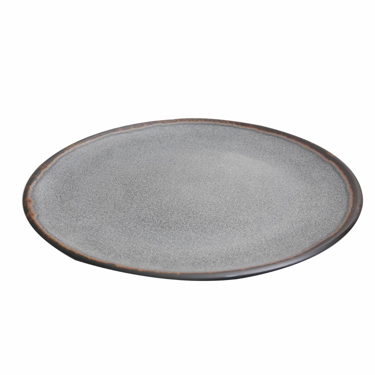 Plato Tendido Gris Borde Café FREE HOME 28 Cm