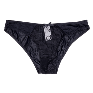 Bikini Encaje Liso Negro SÚPER K
