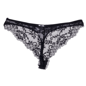 Tanga Encaje Animal Print Negro SÚPER K