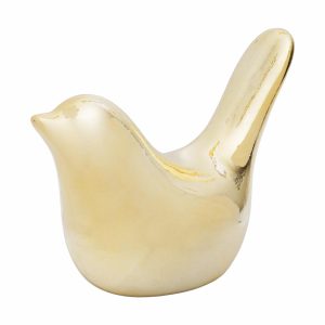 Adorno Decorativo Dorado Pájaro Cola Larga KOOME