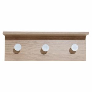 Repisa De Pared Con Ganchos Beige FREE HOME MDF