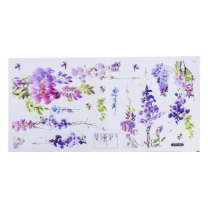 Adhesivo Decorativo Para Pared Diseño Flores Lilas SKYLARK 60X30 Cm