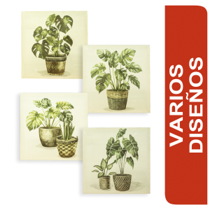 Cuadro Decorativo Diseño Surtido Hojas En Maceta FUZHOU BESTONE COLLECTION 40X40 Cm