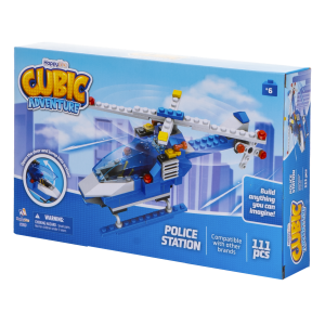 Bloques De Armar Helicóptero De Policía CUBIC ADVENTURE 111 Piezas