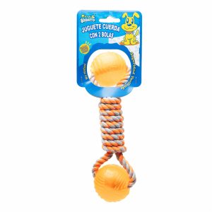 Juguete Para Mascota Cuerda Con 2 Bolas SOLEIL Unidad